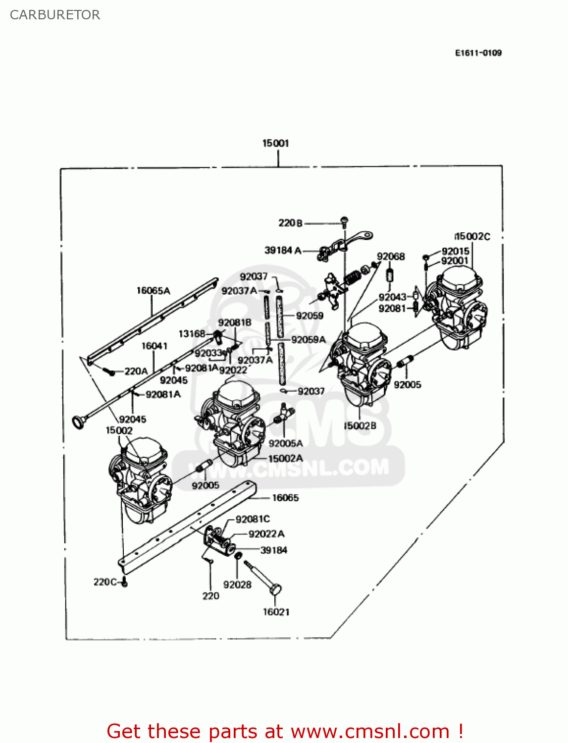CARBURETOR KZ1000P11 POLICE 1000 1992 USA