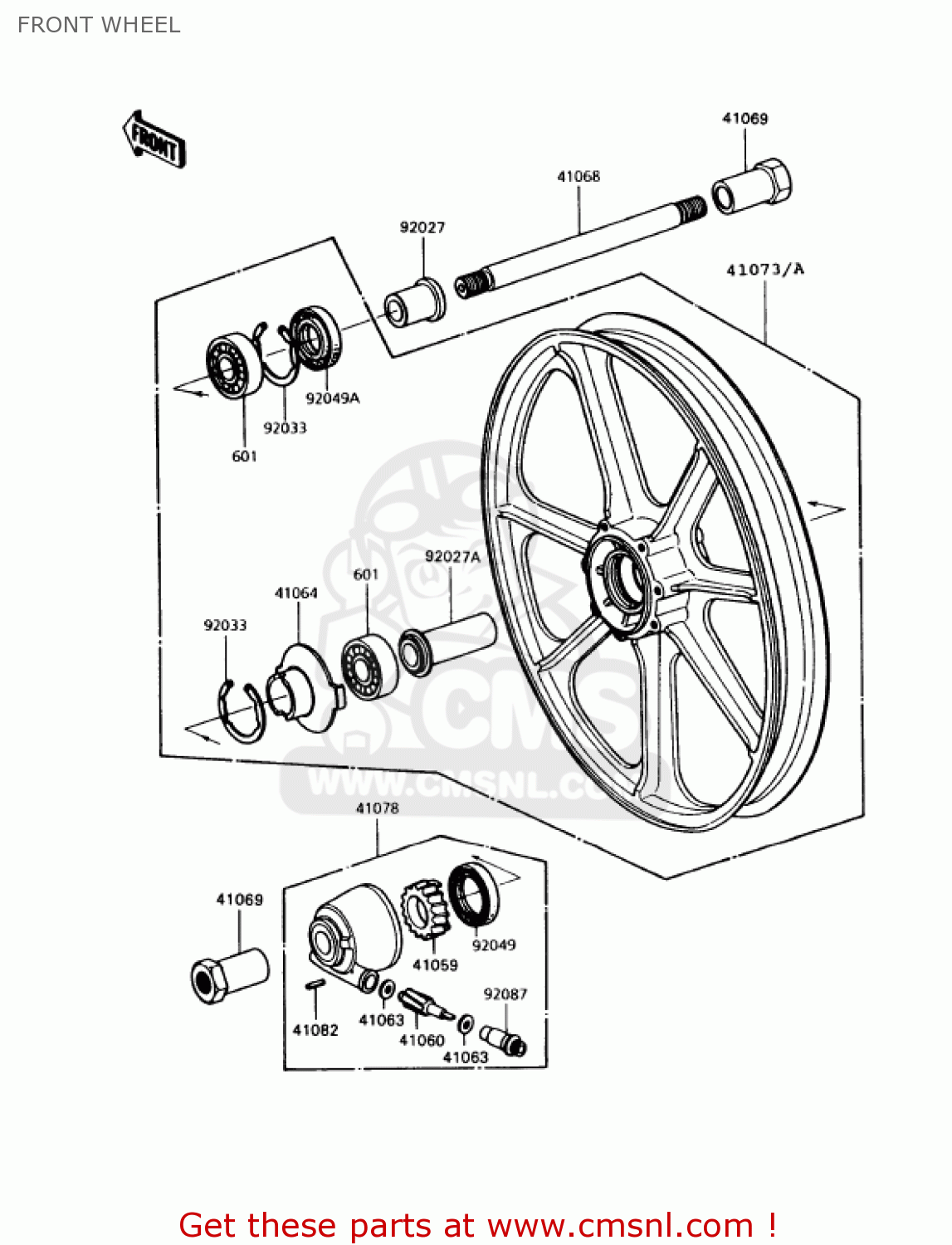 FRONT WHEEL KZ1000P11 POLICE 1000 1992 USA