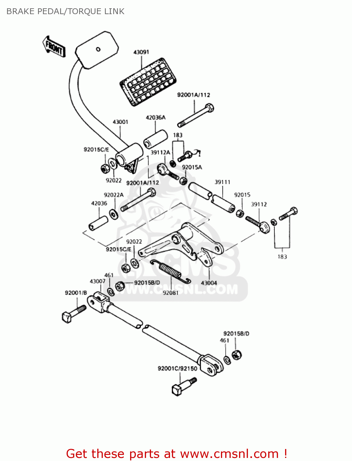 BRAKE PEDAL/TORQUE LINK KZ1000P11 POLICE 1000 1992 USA