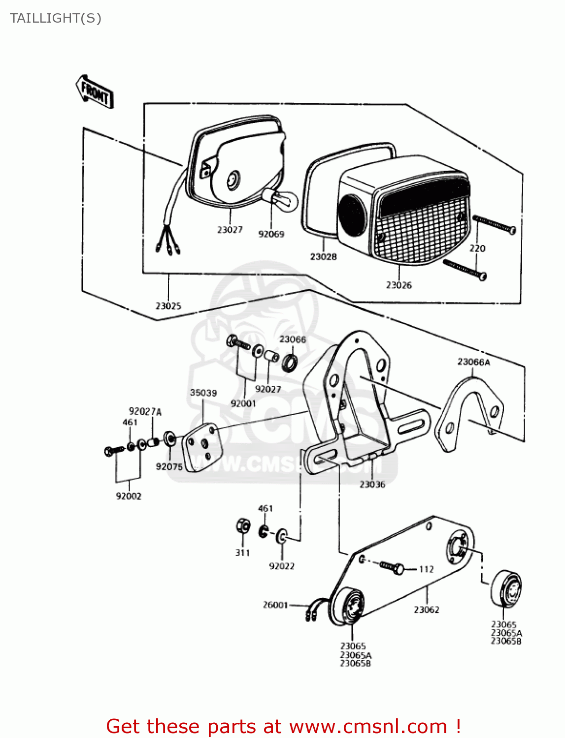 TAILLIGHT(S) KZ1000P11 POLICE 1000 1992 USA