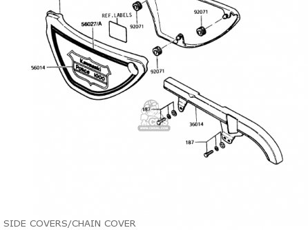 SIDE COVERS/CHAIN COVER - KZ1000P11 POLICE 1000 1992 USA
