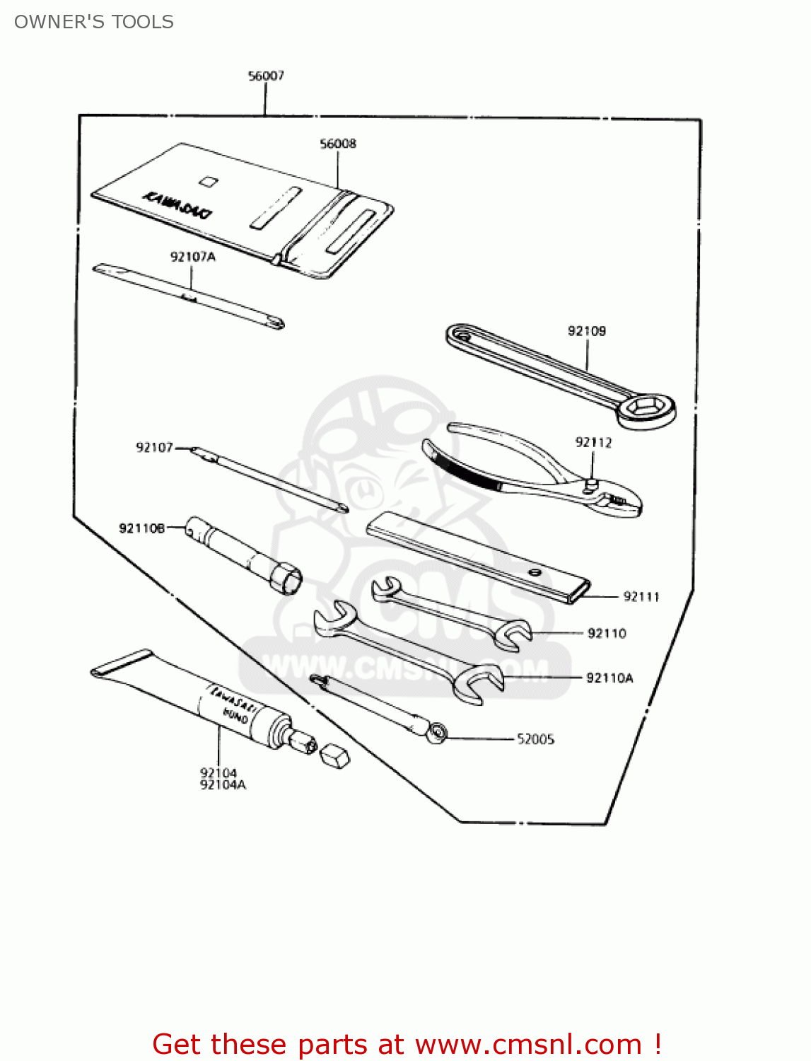 OWNER'S TOOLS KZ1000P12 POLICE 1000 1993 USA