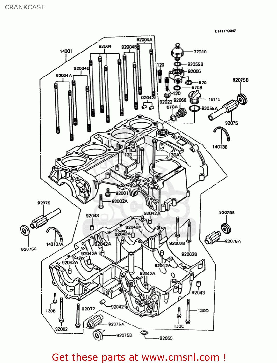 CRANKCASE KZ1000P12 POLICE 1000 1993 USA