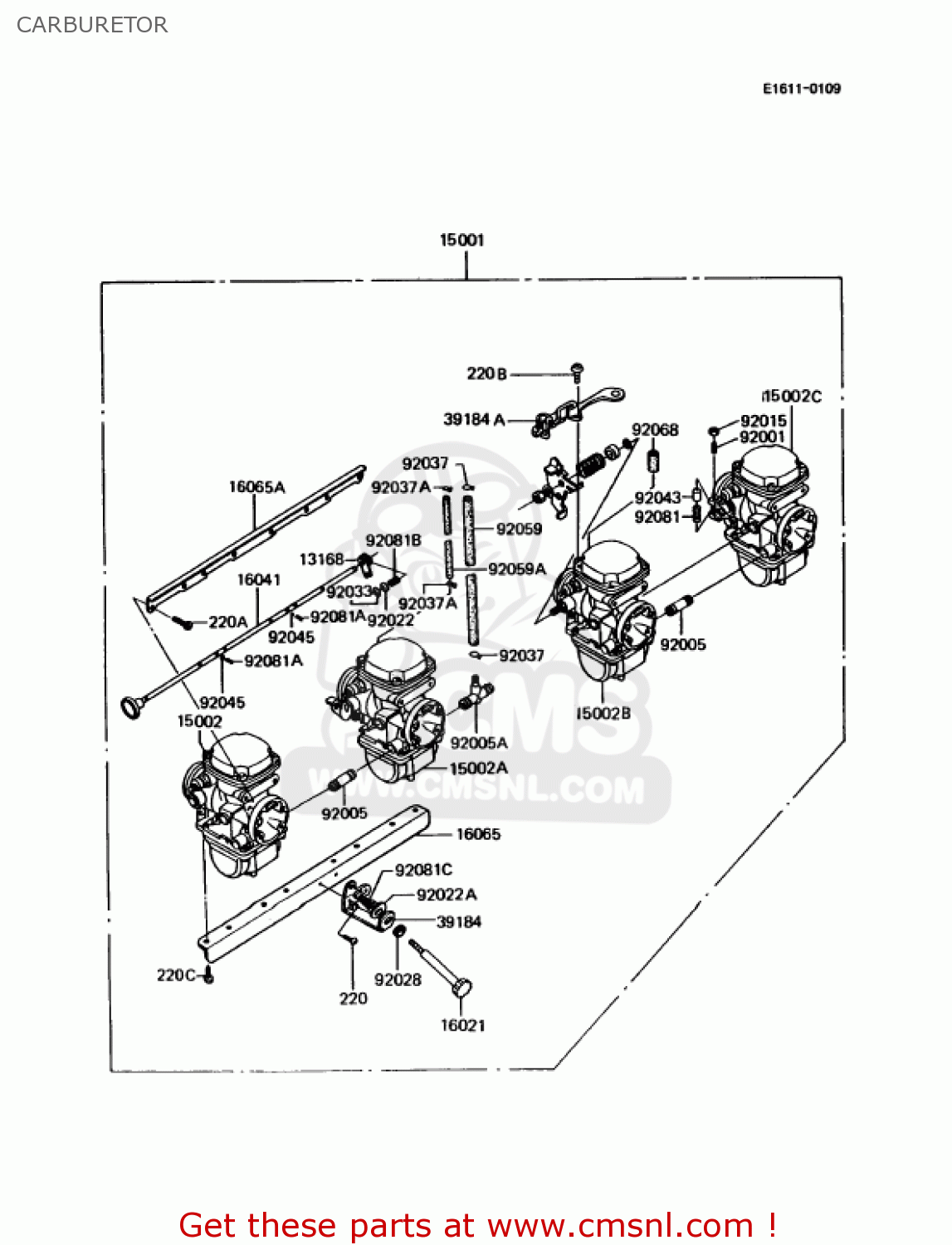 CARBURETOR KZ1000P12 POLICE 1000 1993 USA