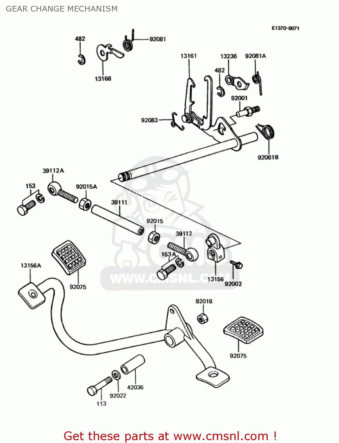 GEAR CHANGE MECHANISM KZ1000P12 POLICE 1000 1993 USA