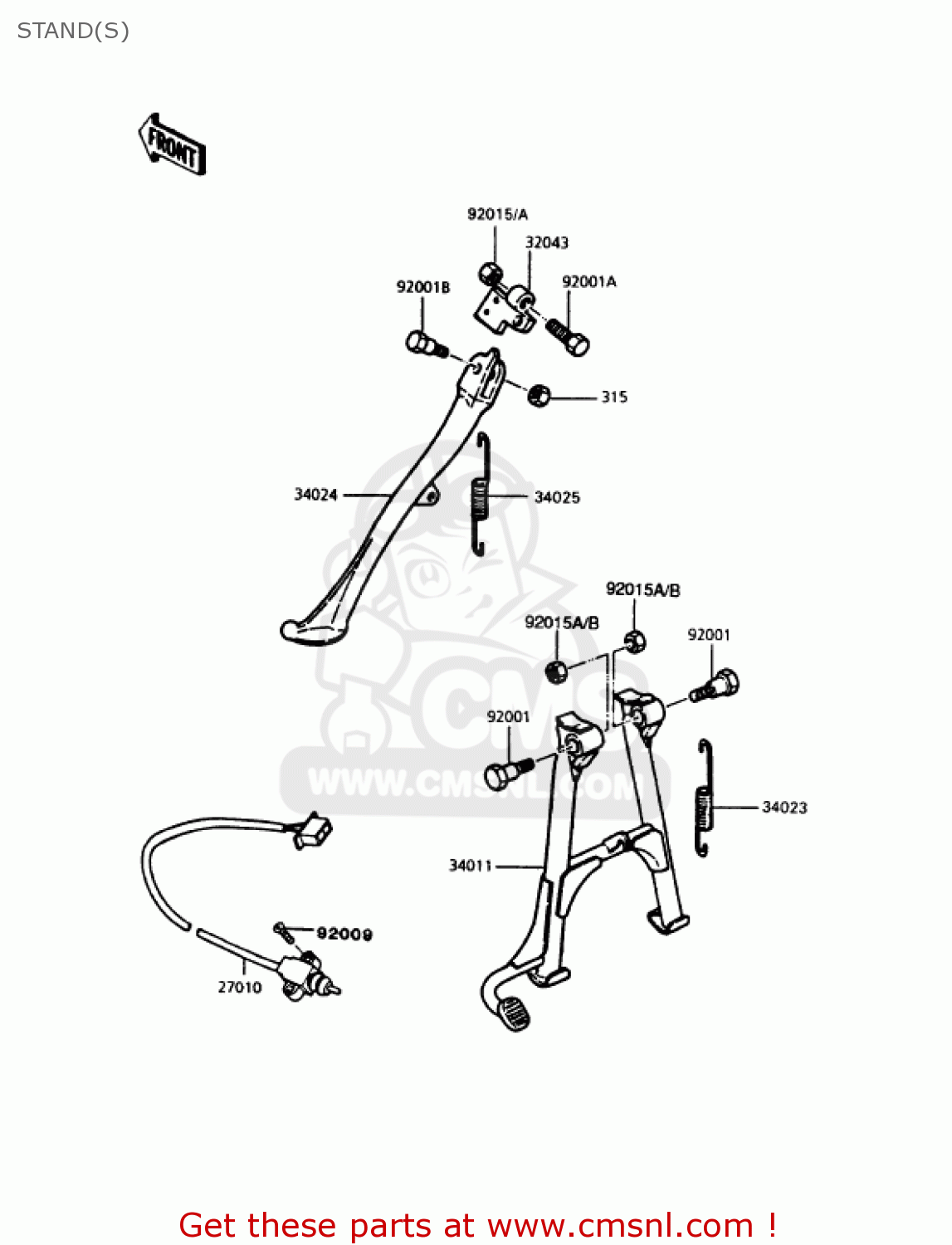 STAND(S) KZ1000P12 POLICE 1000 1993 USA