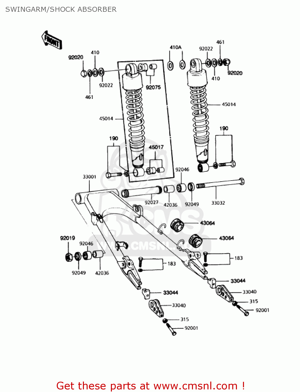 SWINGARM/SHOCK ABSORBER KZ1000P12 POLICE 1000 1993 USA