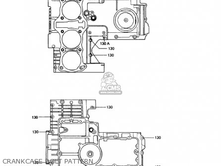 CRANKCASE BOLT PATTERN - KZ1000P12 POLICE 1000 1993 USA