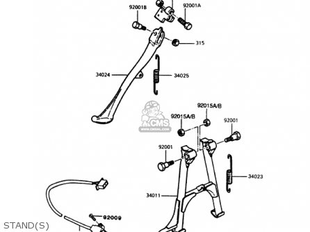 STAND(S) - KZ1000P12 POLICE 1000 1993 USA