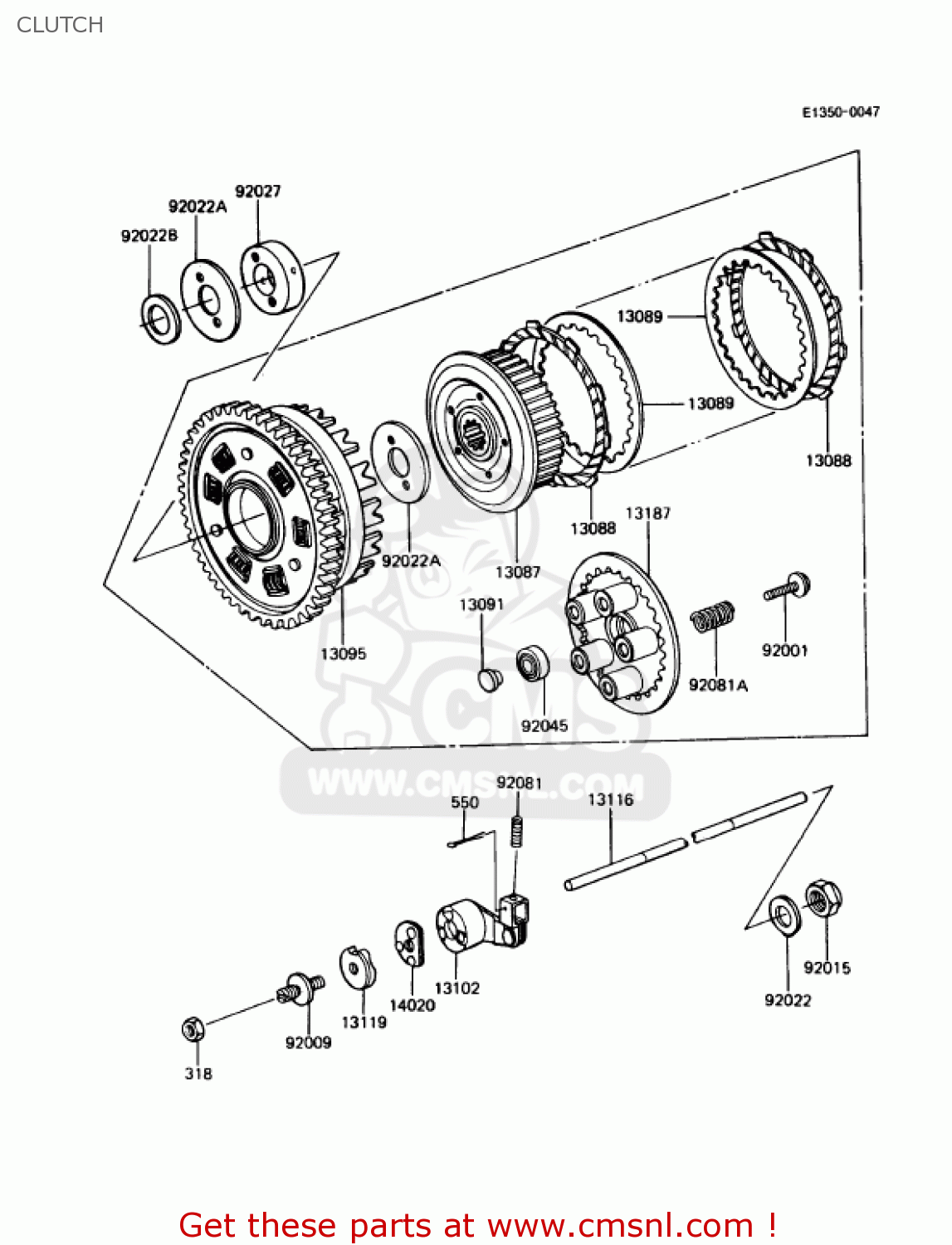 CLUTCH KZ1000P13 POLICE 1000 1994 USA