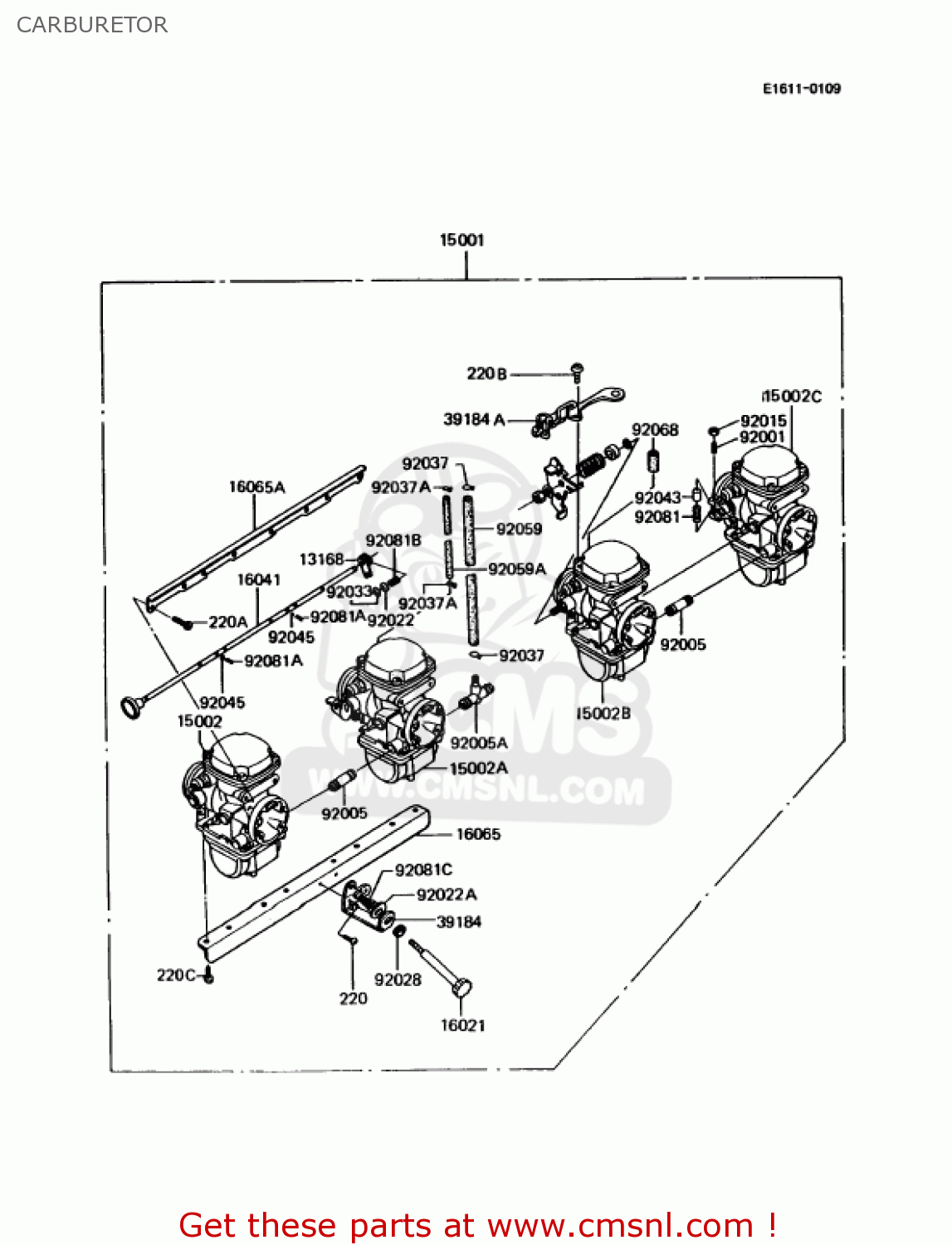 CARBURETOR KZ1000P13 POLICE 1000 1994 USA