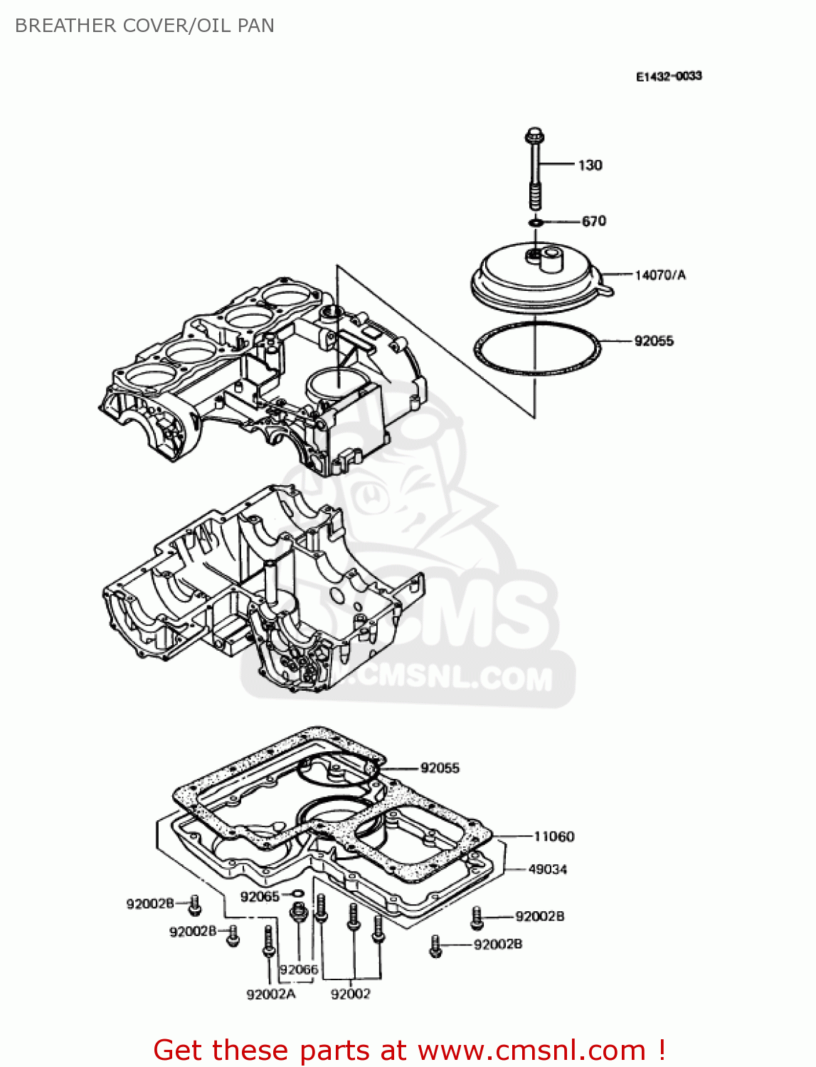 BREATHER COVER/OIL PAN KZ1000P13 POLICE 1000 1994 USA