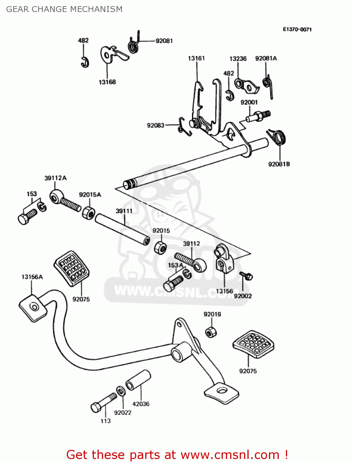 GEAR CHANGE MECHANISM KZ1000P13 POLICE 1000 1994 USA