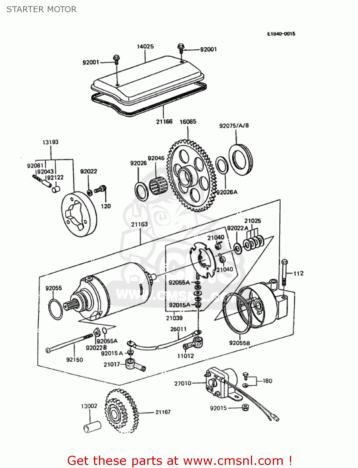 STARTER MOTOR KZ1000P13 POLICE 1000 1994 USA