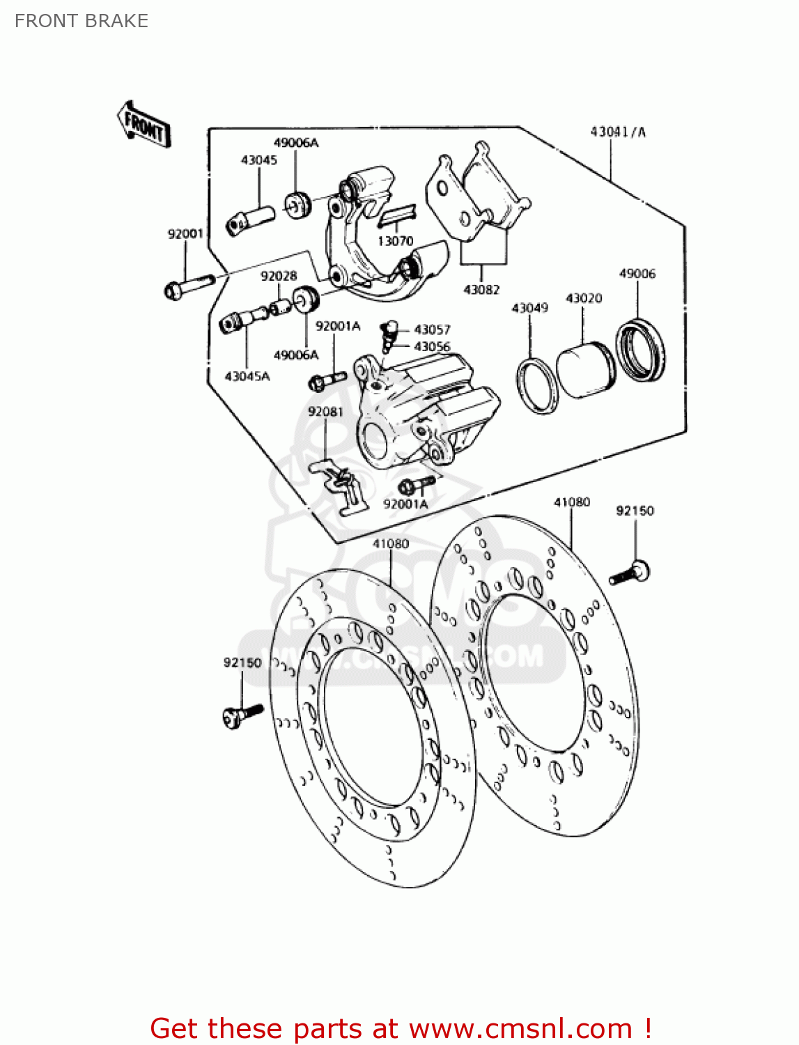 FRONT BRAKE KZ1000P14 POLICE 1000 1995 USA