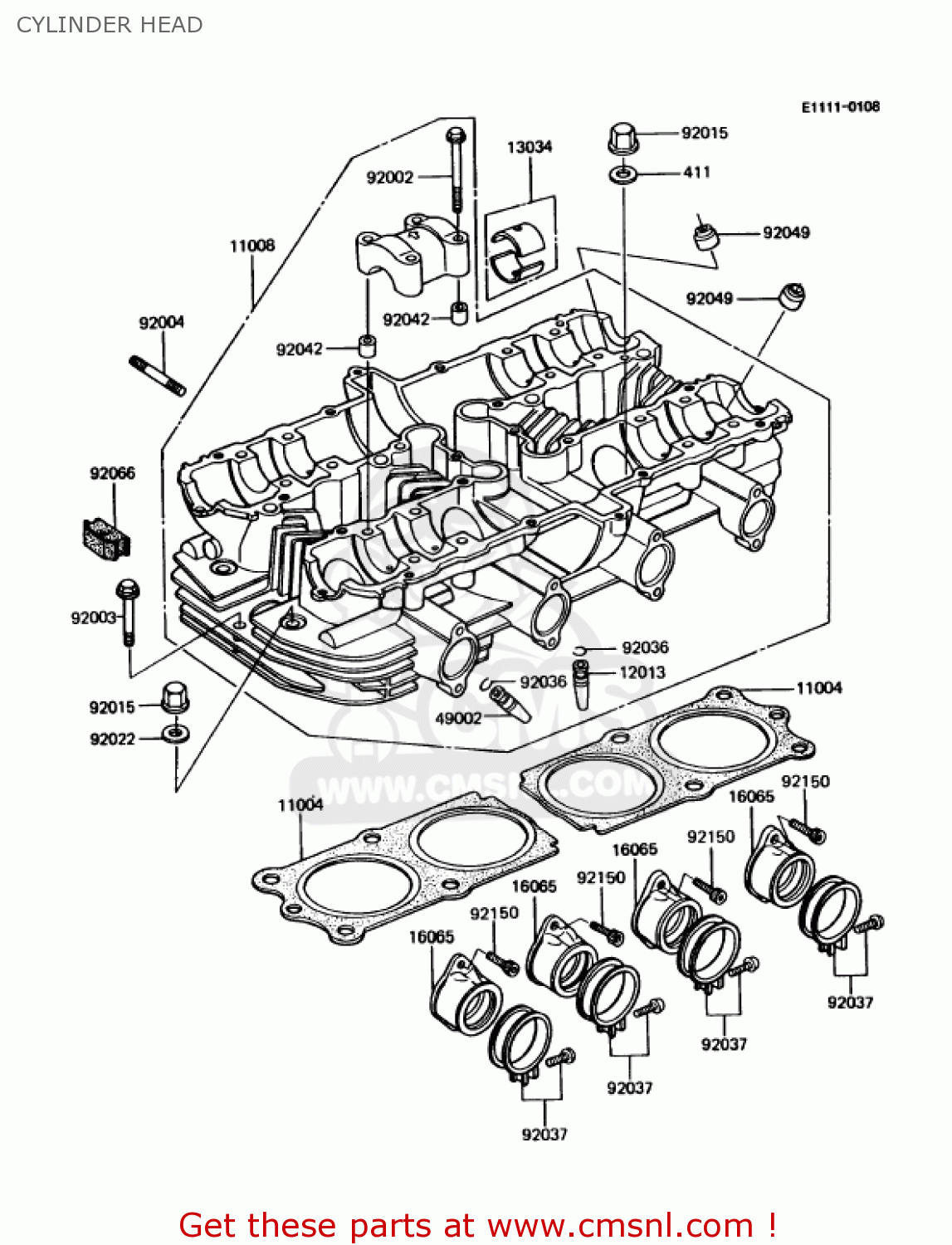 CYLINDER HEAD KZ1000P14 POLICE 1000 1995 USA
