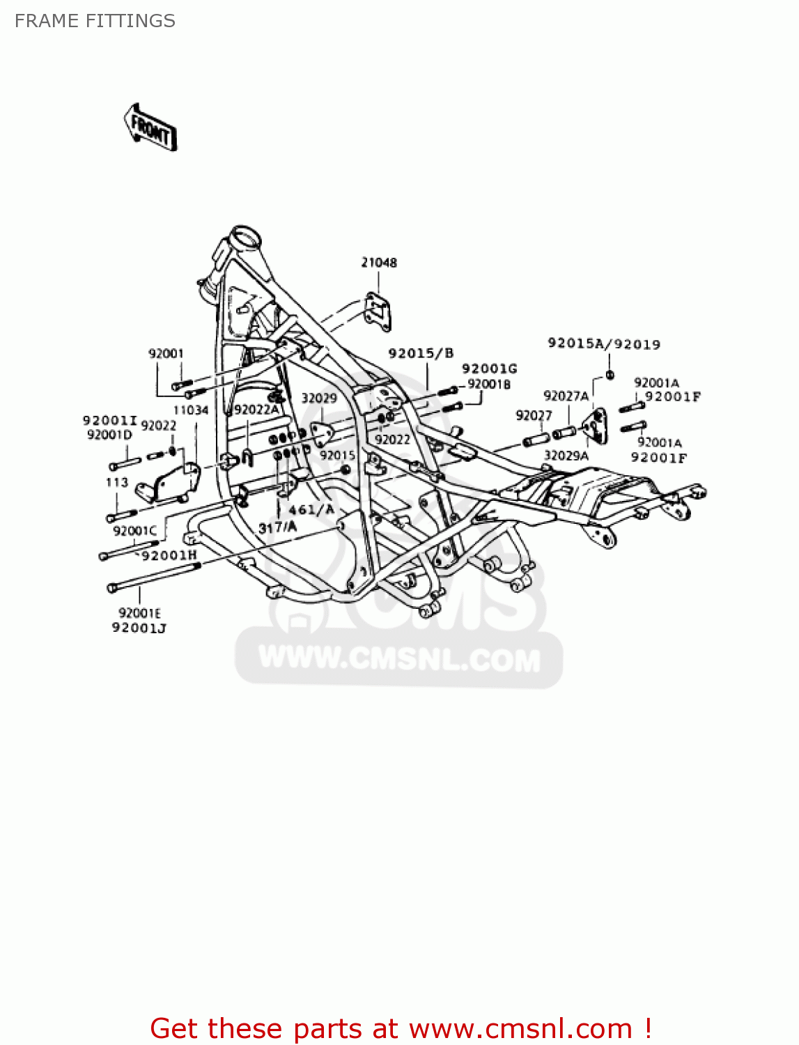 FRAME FITTINGS KZ1000P14 POLICE 1000 1995 USA