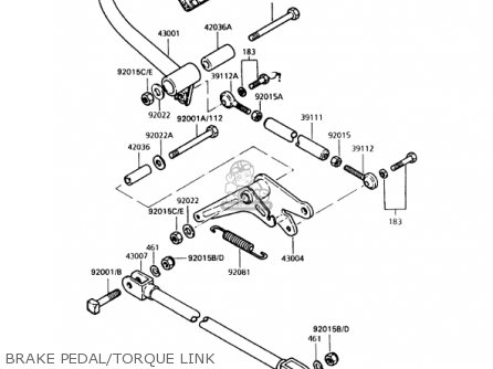 BRAKE PEDAL/TORQUE LINK - KZ1000P14 POLICE 1000 1995 USA
