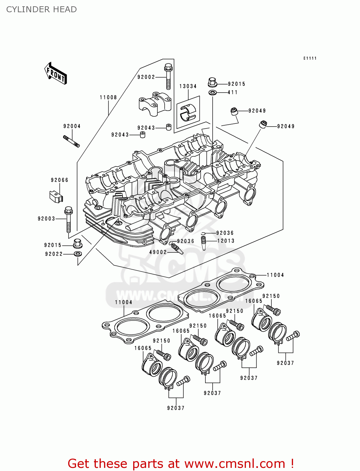 CYLINDER HEAD KZ1000P15 KE1000 POLICE 1996 USA