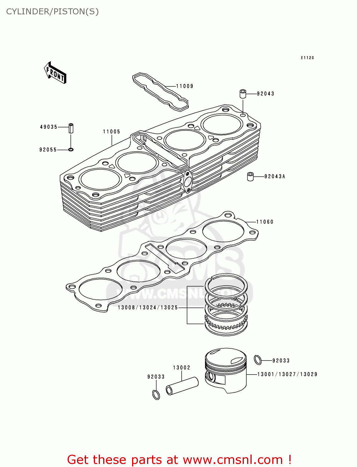 CYLINDER/PISTON(S) KZ1000P15 KE1000 POLICE 1996 USA