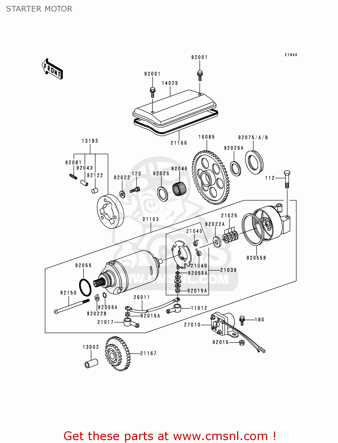 STARTER MOTOR KZ1000P15 KE1000 POLICE 1996 USA