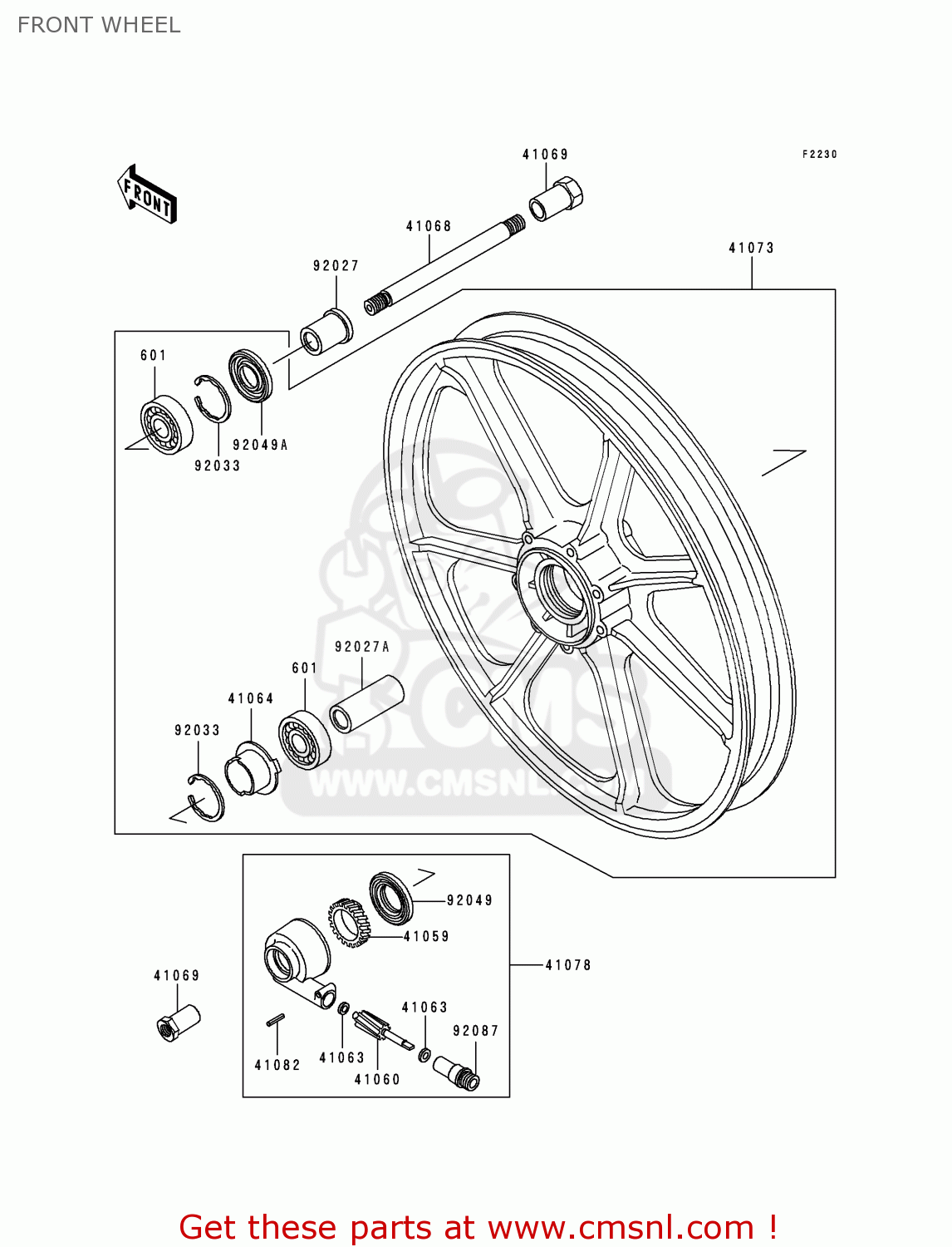 FRONT WHEEL KZ1000P15 KE1000 POLICE 1996 USA