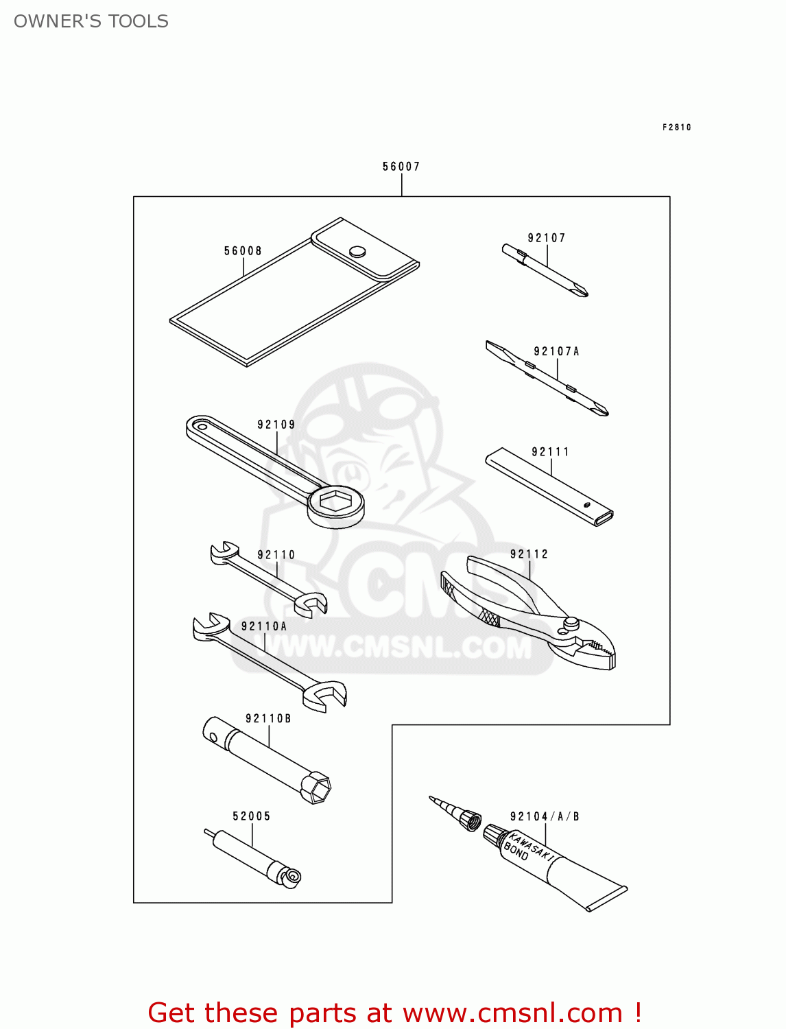 OWNER'S TOOLS KZ1000P15 KE1000 POLICE 1996 USA