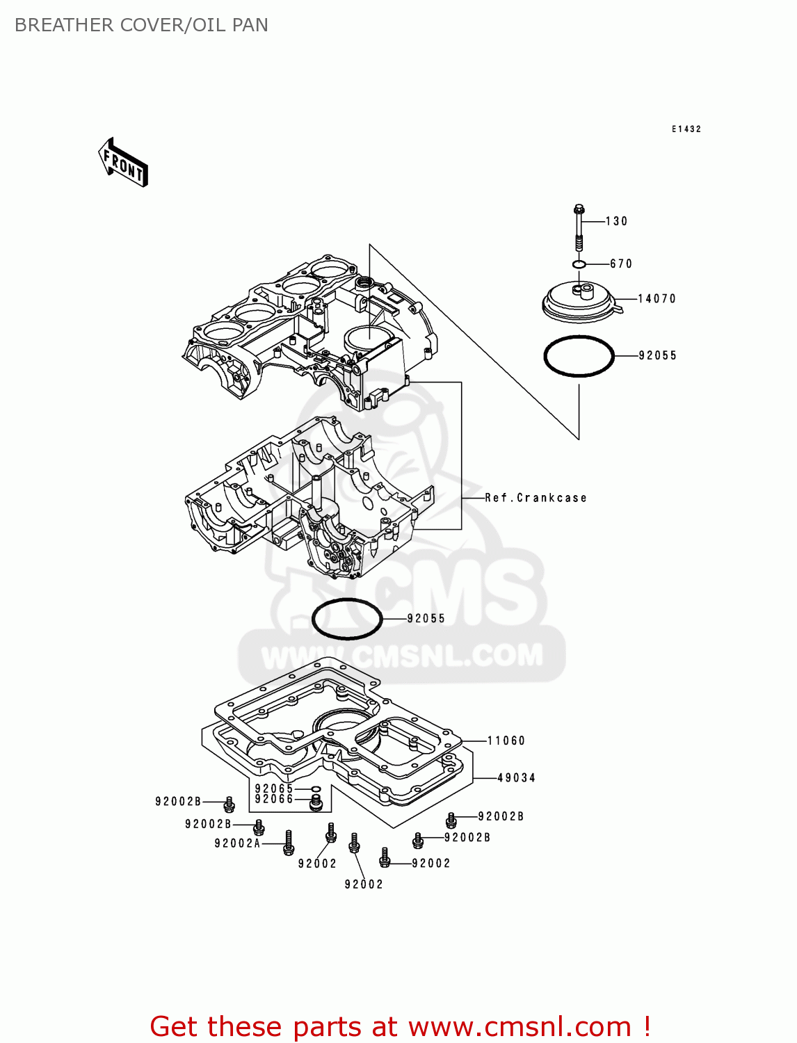 BREATHER COVER/OIL PAN KZ1000P16 KE1000 POLICE 1997 USA