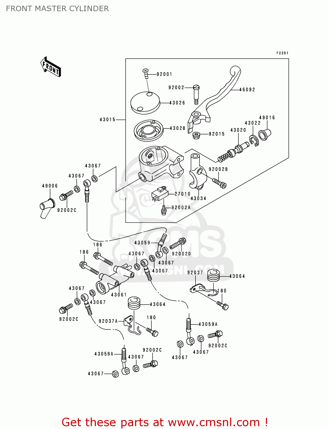 FRONT MASTER CYLINDER KZ1000P16 KE1000 POLICE 1997 USA