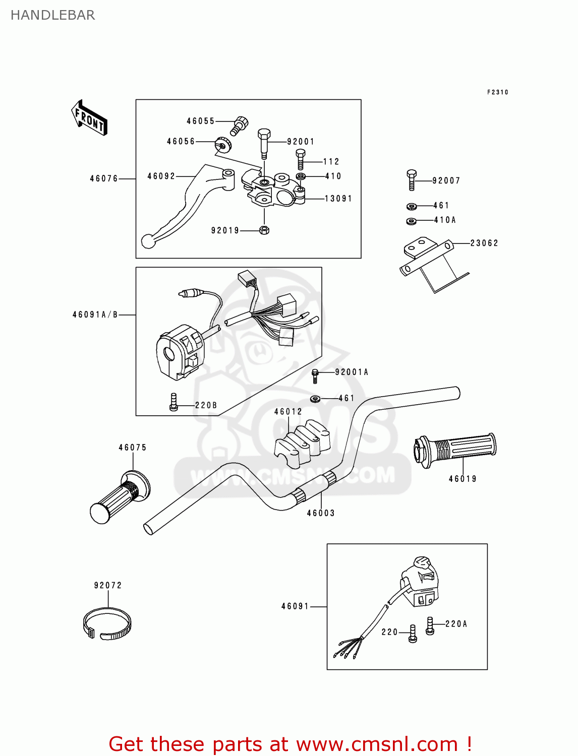 HANDLEBAR KZ1000P16 KE1000 POLICE 1997 USA