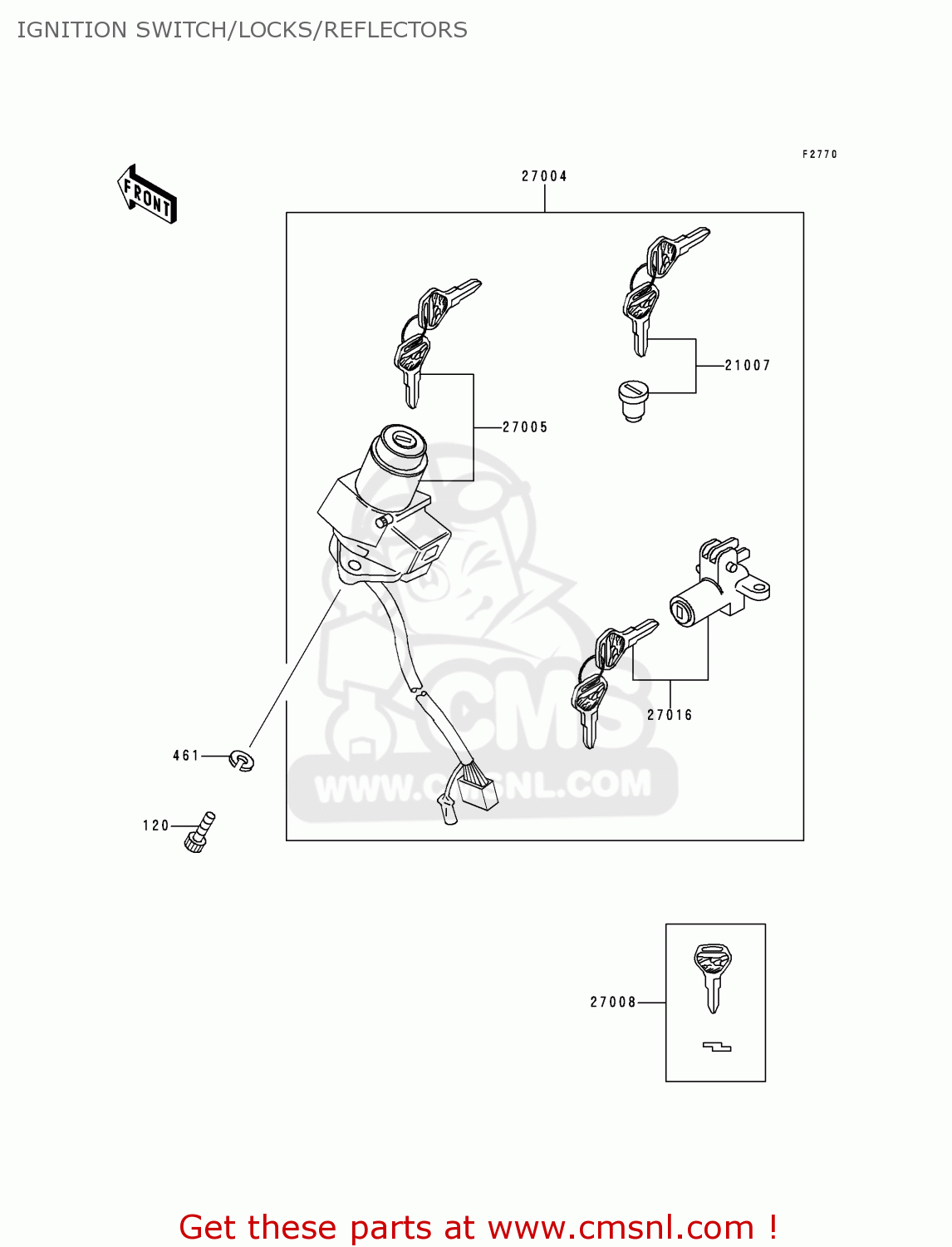 IGNITION SWITCH/LOCKS/REFLECTORS KZ1000P16 KE1000 POLICE 1997 USA