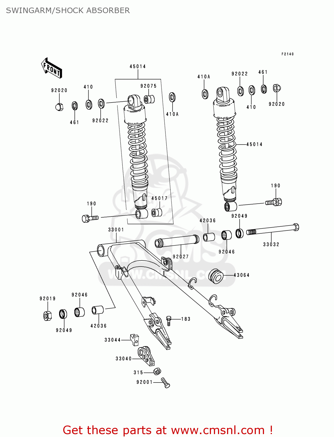 SWINGARM/SHOCK ABSORBER KZ1000P17 KE1000 POLICE 1998 USA