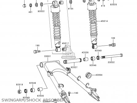SWINGARM/SHOCK ABSORBER - KZ1000P17 KE1000 POLICE 1998 USA