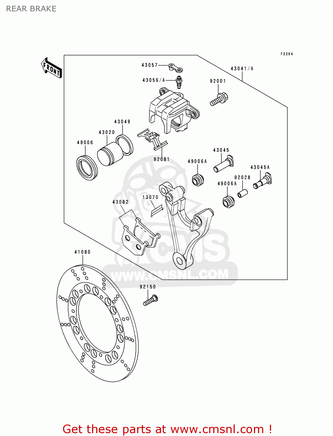 REAR BRAKE KZ1000P18 KE1000 POLICE 1999 USA