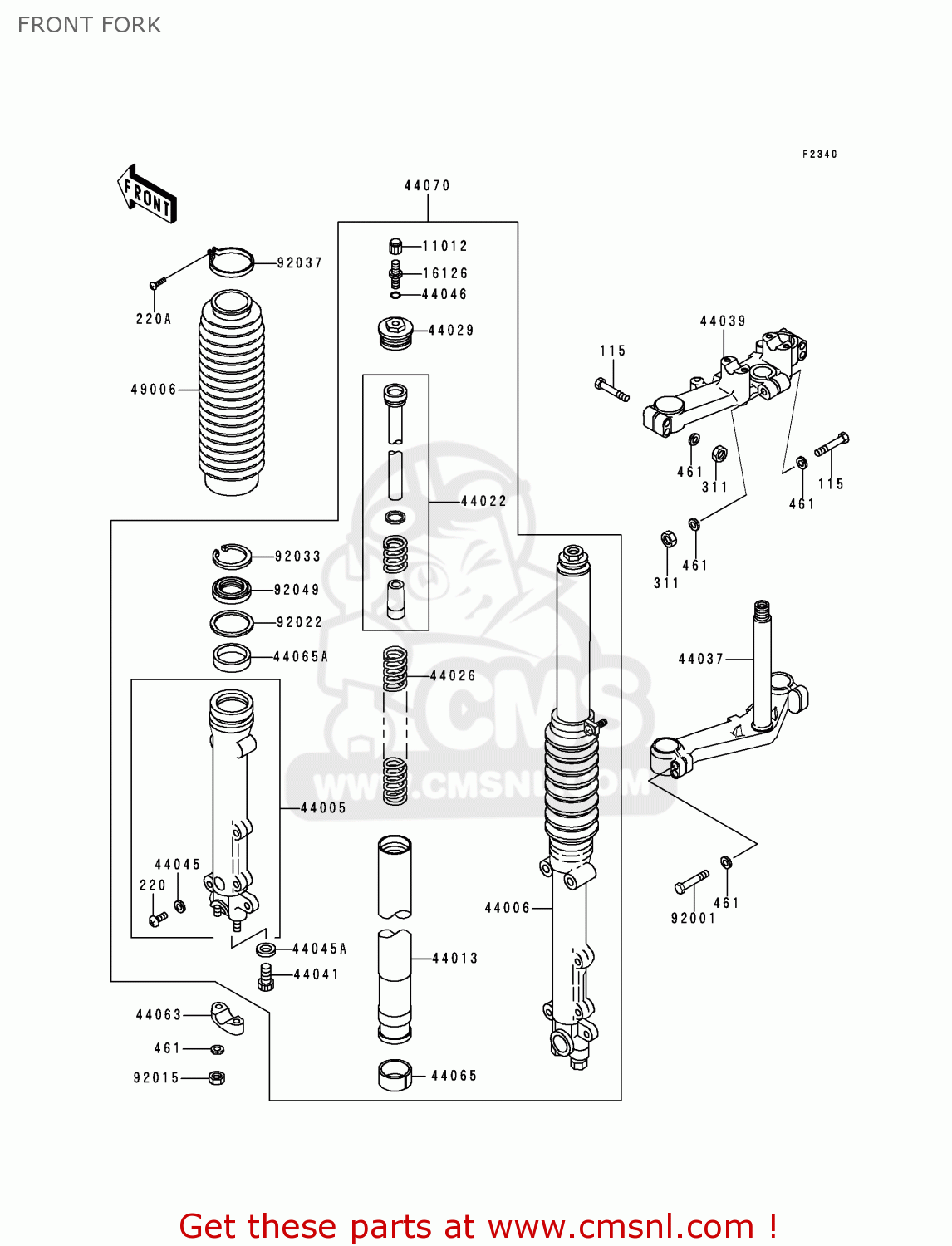 FRONT FORK KZ1000P18 KE1000 POLICE 1999 USA