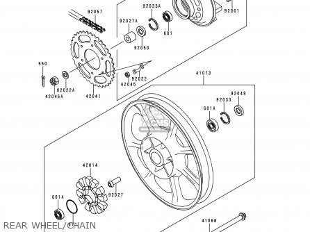 REAR WHEEL/CHAIN - KZ1000P18 KE1000 POLICE 1999 USA