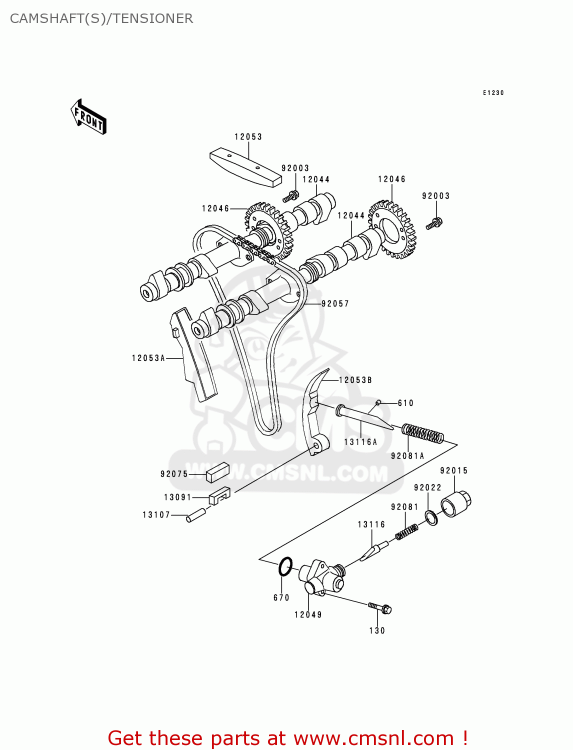 CAMSHAFT(S)/TENSIONER KZ1000P19 KE1000 POLICE 2000 USA