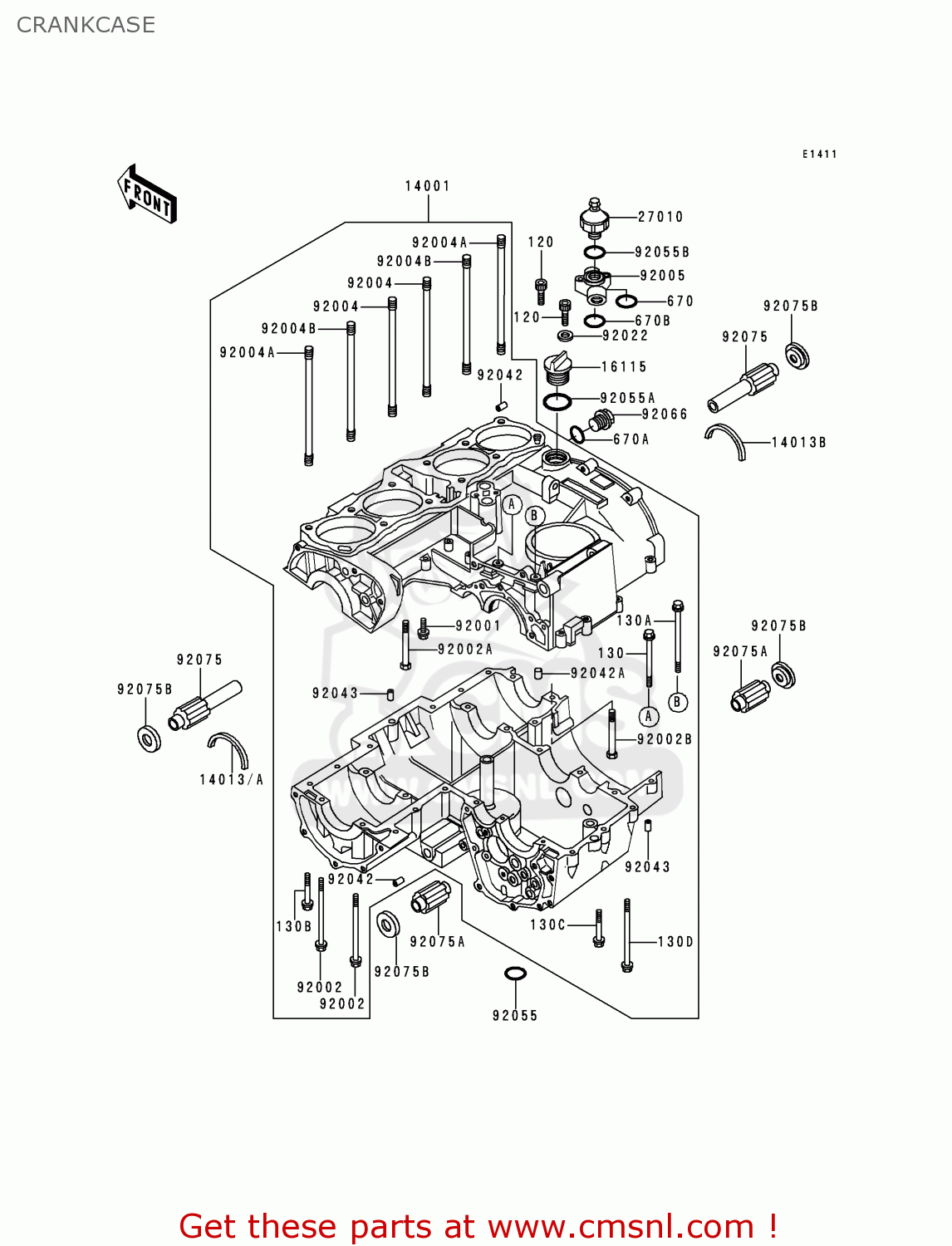 CRANKCASE KZ1000P19 KE1000 POLICE 2000 USA