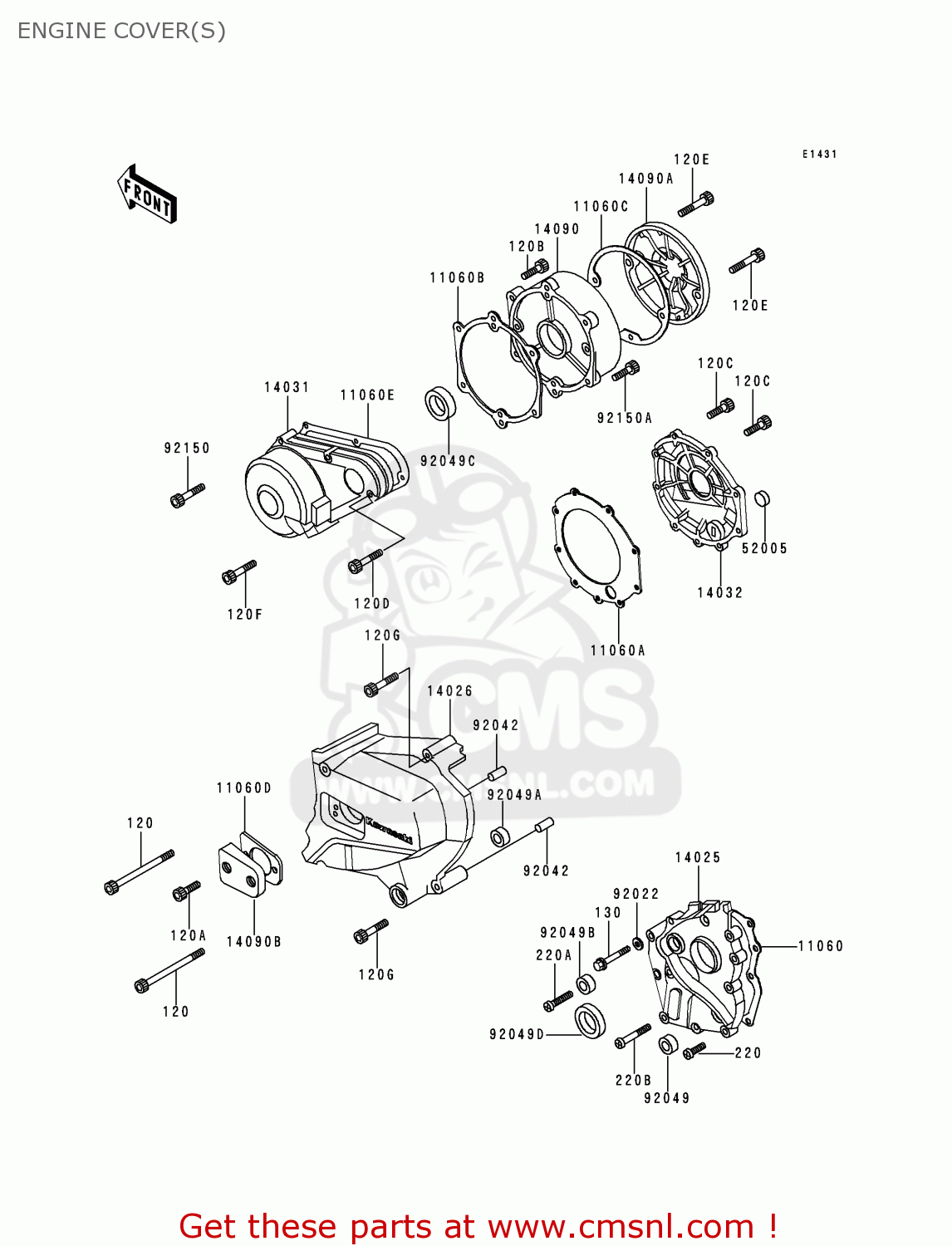 ENGINE COVER(S) KZ1000P19 KE1000 POLICE 2000 USA