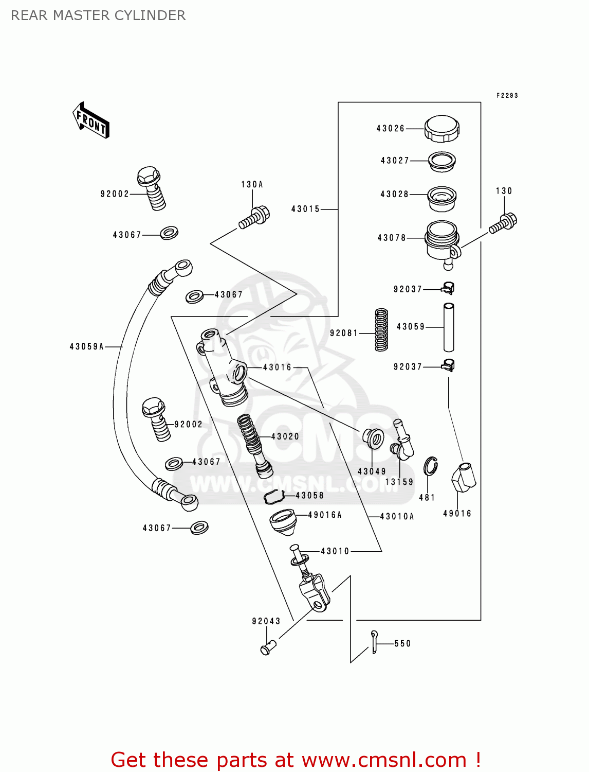 REAR MASTER CYLINDER KZ1000P19 KE1000 POLICE 2000 USA