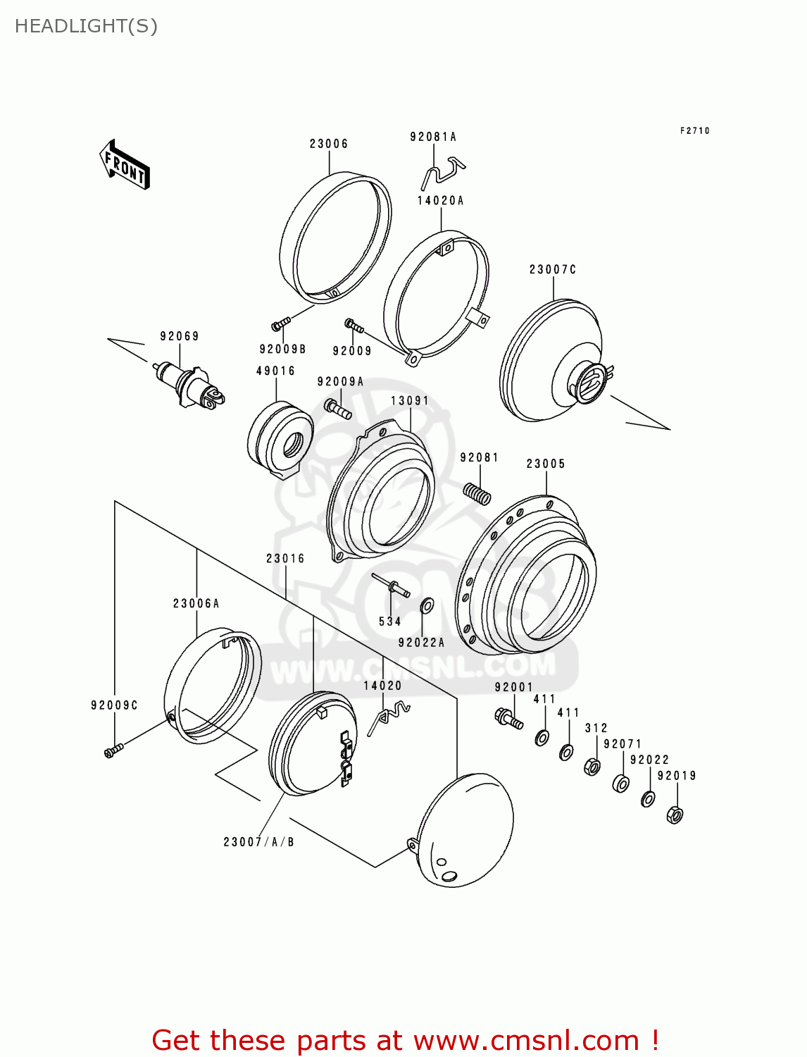 HEADLIGHT(S) KZ1000P19 KE1000 POLICE 2000 USA
