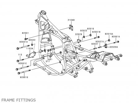 FRAME FITTINGS - KZ1000P19 KE1000 POLICE 2000 USA