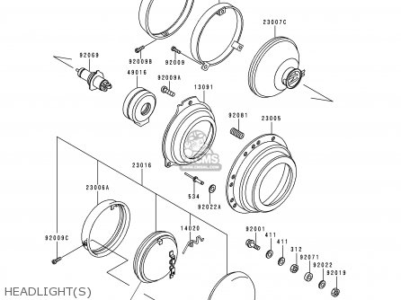 HEADLIGHT(S) - KZ1000P19 KE1000 POLICE 2000 USA