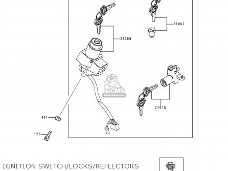 IGNITION SWITCH/LOCKS/REFLECTORS - KZ1000P19 KE1000 POLICE 2000 USA