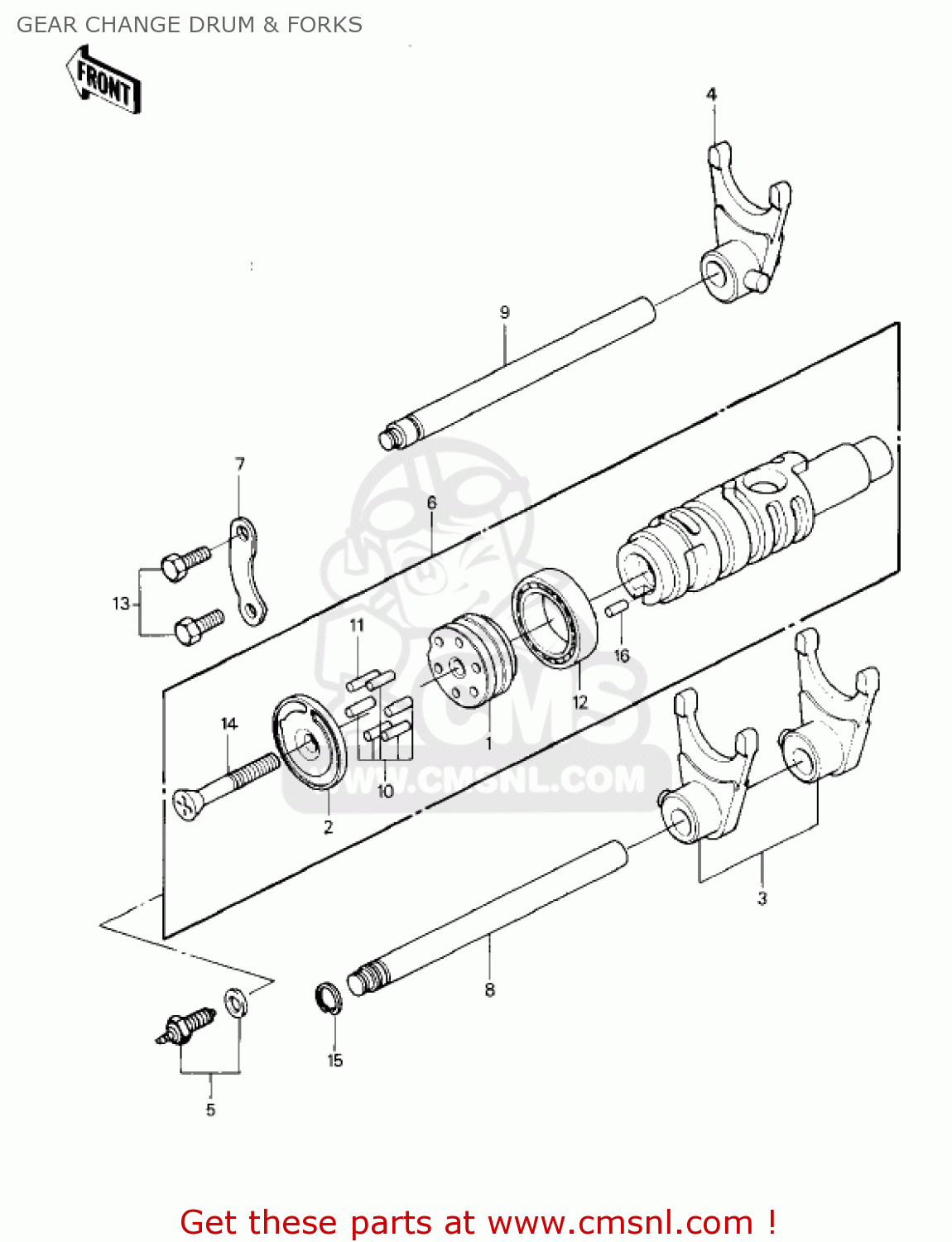 GEAR CHANGE DRUM & FORKS KZ1000P2 POLICE 1000 1983 USA