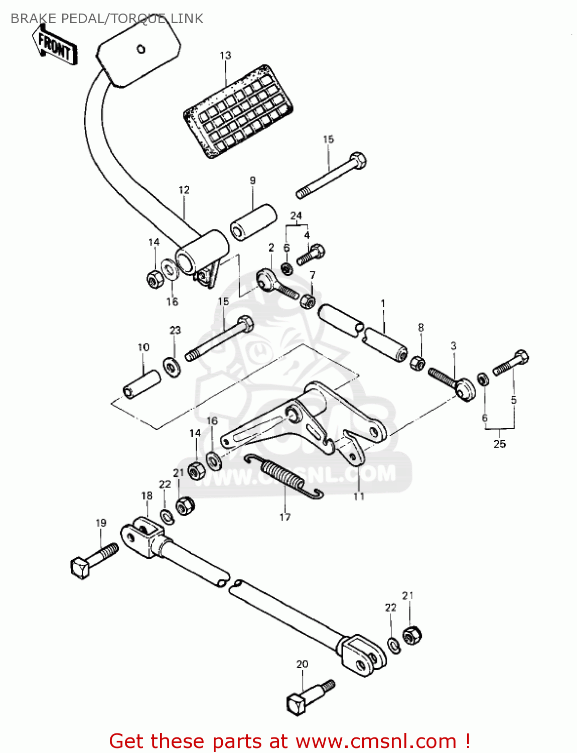 BRAKE PEDAL/TORQUE LINK KZ1000P2 POLICE 1000 1983 USA