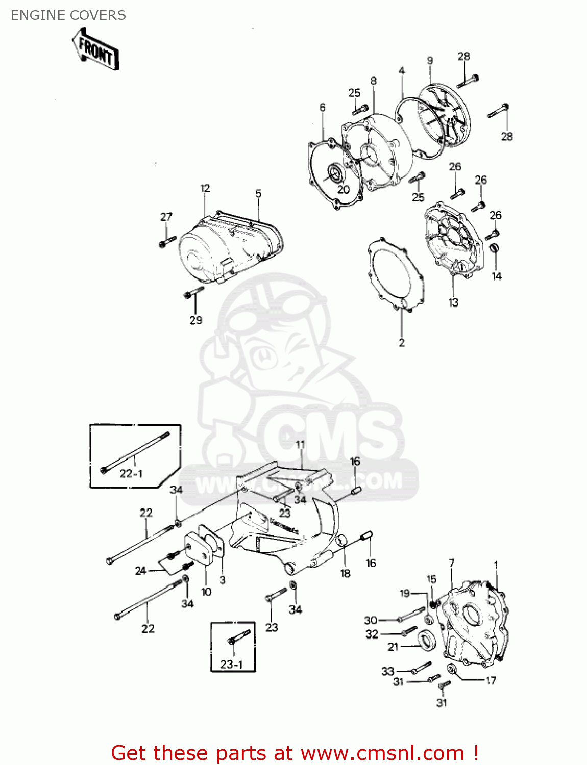 ENGINE COVERS KZ1000P2 POLICE 1000 1983 USA