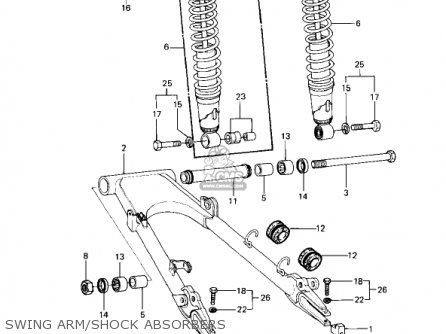 SWING ARM/SHOCK ABSORBERS - KZ1000P2 POLICE 1000 1983 USA