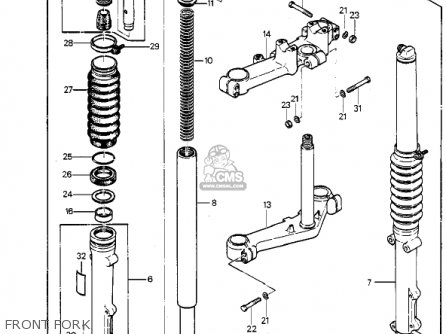FRONT FORK - KZ1000P2 POLICE 1000 1983 USA
