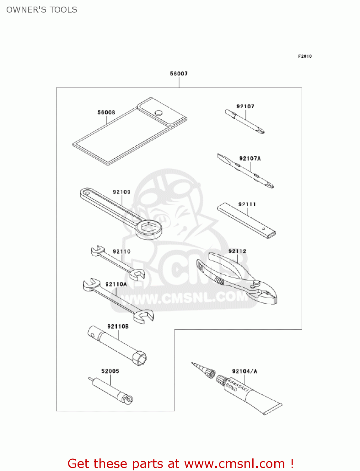 OWNER'S TOOLS KZ1000P20 POLICE 1000 2001 USA